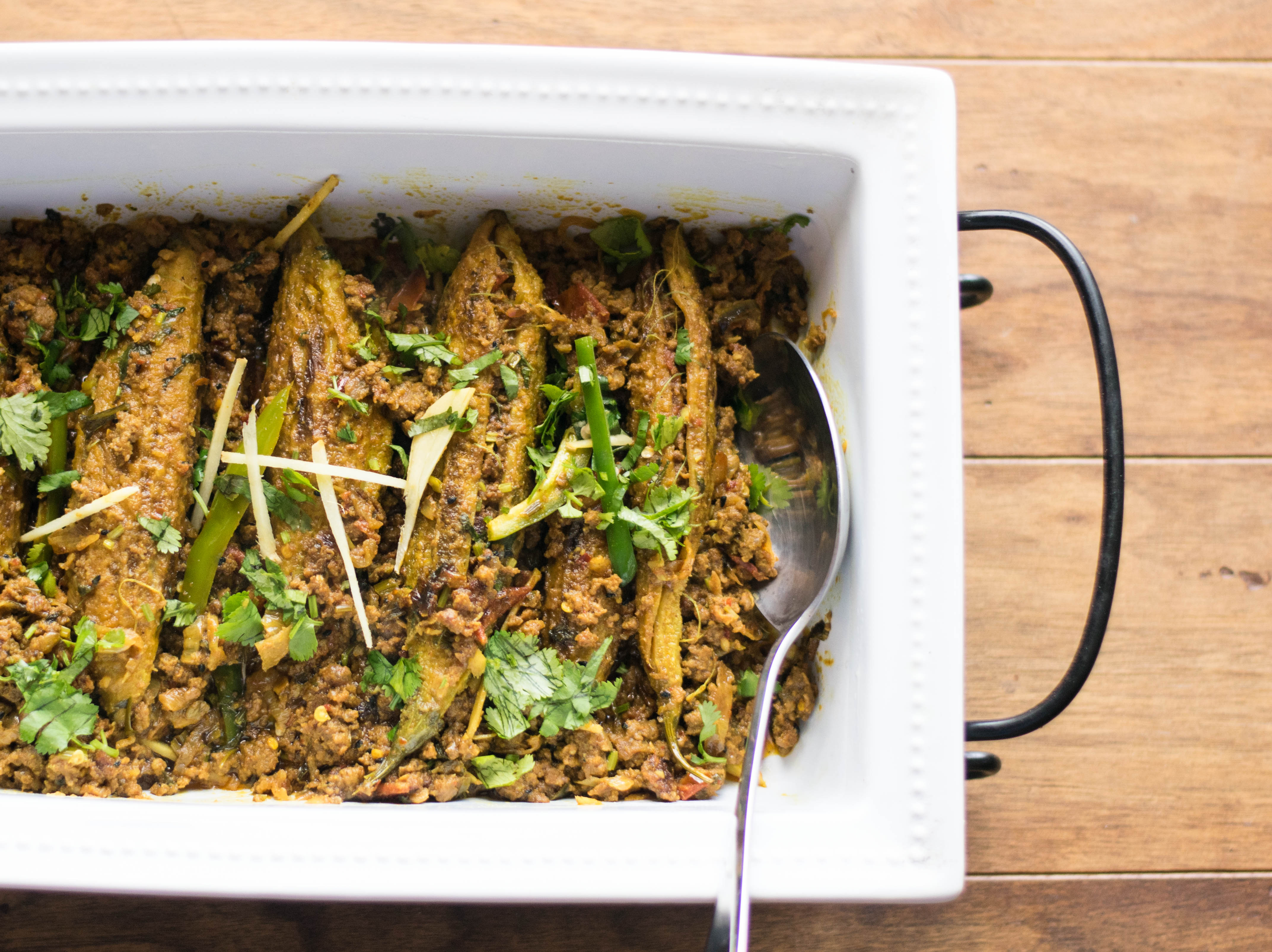 bitter gourd with beef mince